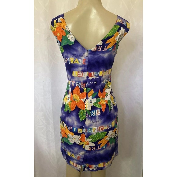 Jams World Dress Sundress Floral Sleeveless Scoop Neck Sheath Purple Siz… - Picture 4 of 7